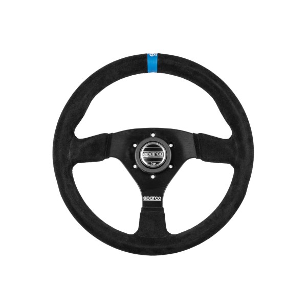 Sparco R383 sportovní volant 330 mm, materiál věnce: semiš s modrým pruhem