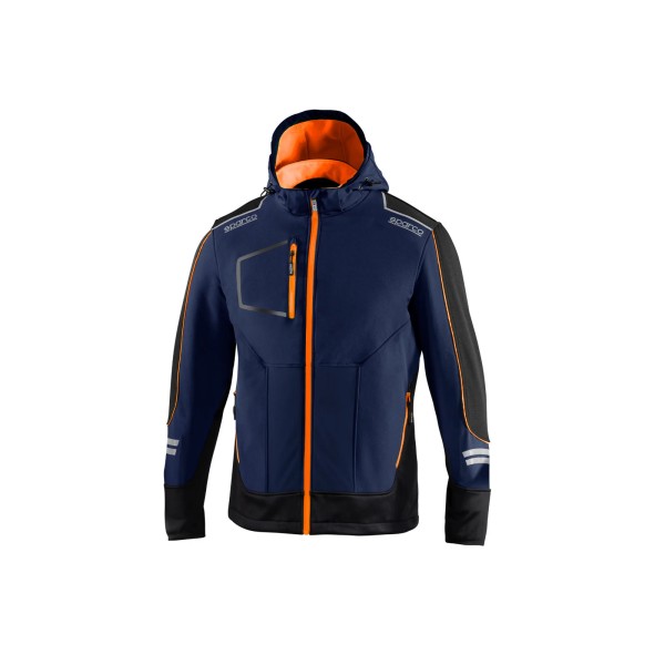 Sparco technická softshell bunda York, barva: modro-oranžová