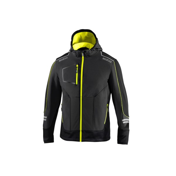 Sparco technická softshell bunda York, barva: šedo-žlutá