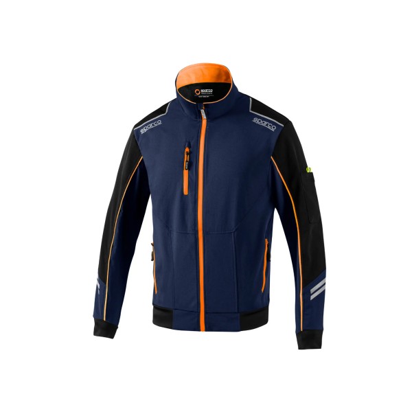 Sparco technická softshell lehká bunda, barva: modro-oranžová