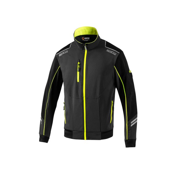 Sparco technická softshell lehká bunda, barva: šedo-žlutá