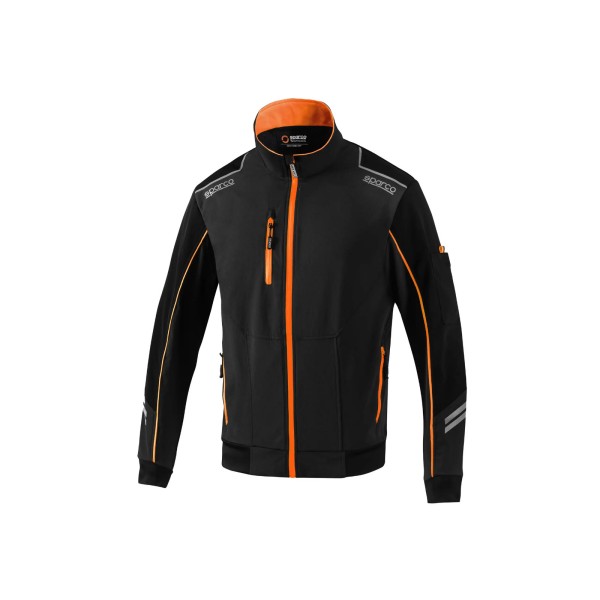 Sparco technická softshell lehká bunda, barva: černo-oranžová