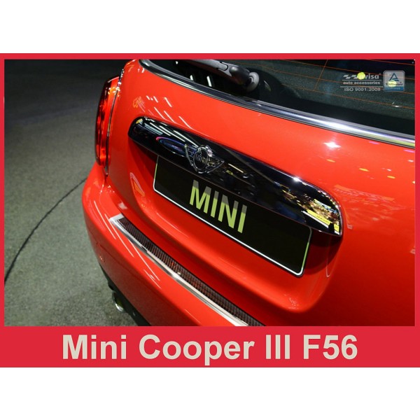 Kryt prahu zadních dveří Mini Cooper III F56 - nerez / červený karbon