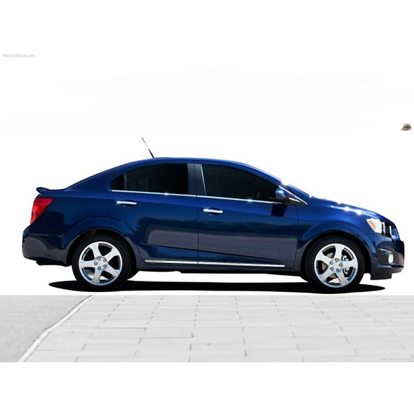 Nerez + ABS lišty dveří Chevrolet Aveo T300 Sedan