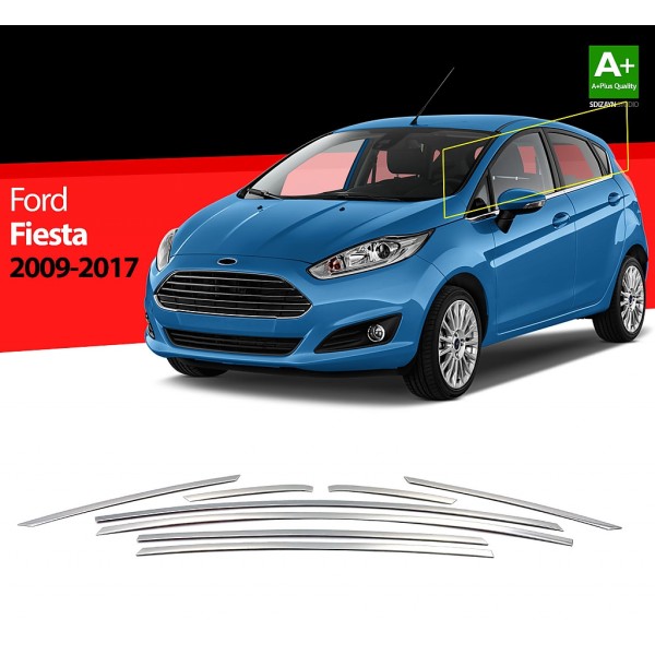 Nerez lišty horní hrany oken dveří Ford Fiesta VII