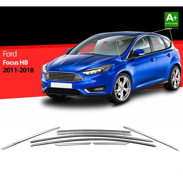 Nerez lišty horní hrany oken dveří Ford Focus III Hatchback