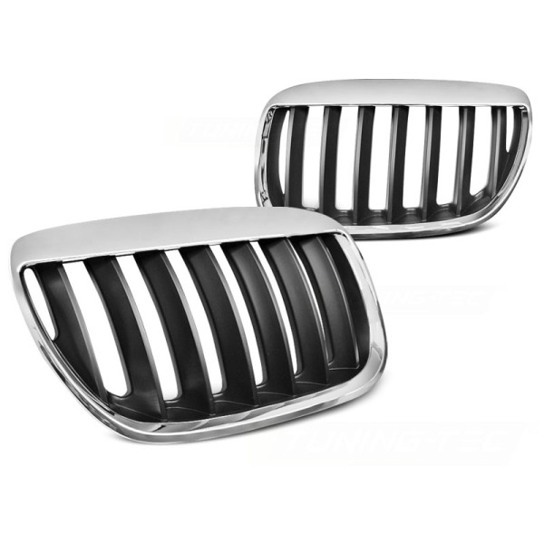 BMW X5 E53 LCI 04-06 BROWS CHROME BLACK - přední maska