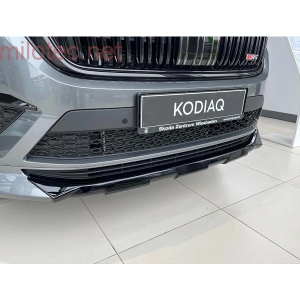 Škoda Kodiaq RS Facelift / Sportline Facelift - Ochranná lišta předního nárazníku černý lesklý klaví