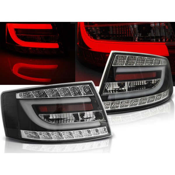 AUDI A6 C6 SEDAN 04-08 - zadní LED světla černá 6-pin LED BAR