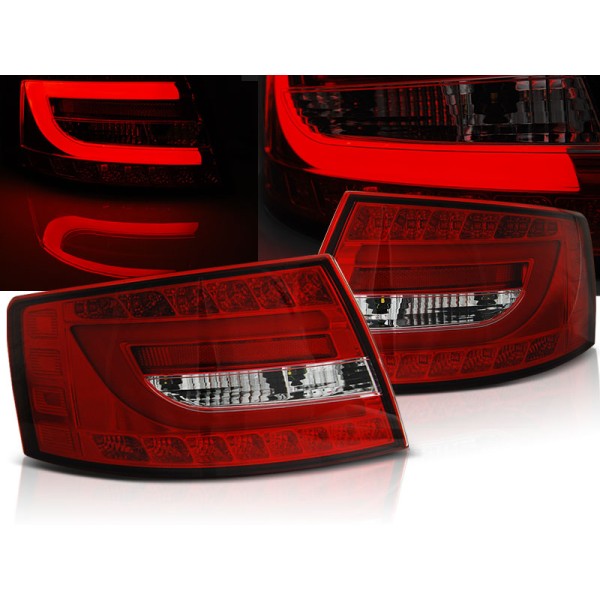 AUDI A6 C6 SEDAN 04-08 - zadní LED světla červeno bílá 6-pin LED BAR