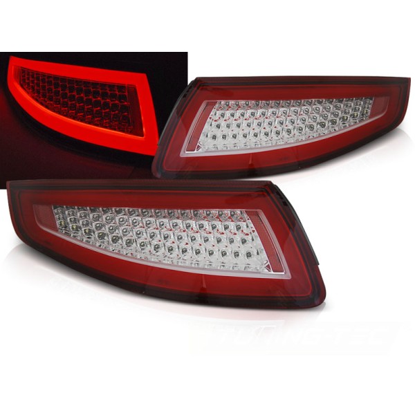 PORSCHE 911 997 04-09 - zadní LED světla červeno bílá LED BAR s dynamickým blinkrem