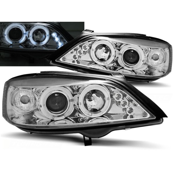 OPEL ASTRA G 97-04 - přední chrom světla ANGEL EYES