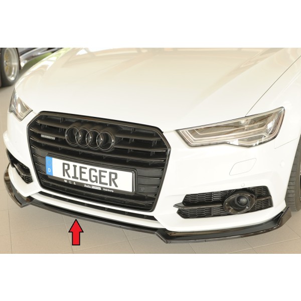 Rieger lipa pod přední nárazník pro Audi A6 4G, C7 sedan, 09/14-, plast ABS lakovaný do černé lesklé barvy