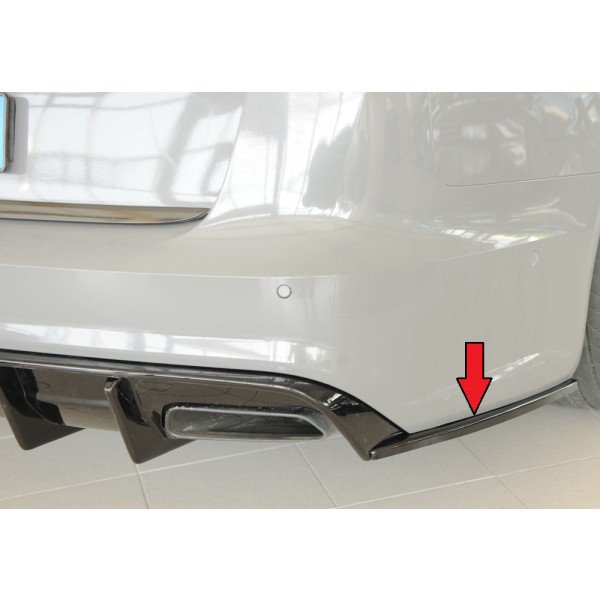 Rieger spoiler pod zadní nárazník na pravé straně pro Audi A6 4G, C7 sedan r.v. 09/14-, plast ABS lakovaný do černé lesklé barvy