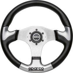 Sparco P222 sportovní polyuretanový volant 345 mm se stříbrnými úchopy