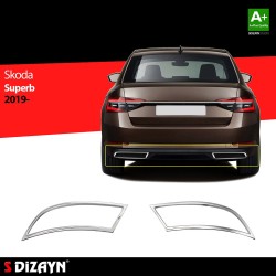 Nerez rámečky koncovek výfuku Škoda Superb III FL