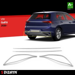 Nerez chrom koncovky výfuku a lišta nárazníku Volkswagen Golf VIII