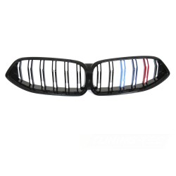 BMW G14/G15 2018-2022 - Přední maska černá lesklá double bar s trikolórou
