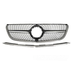 Mercedes Vito W447 2014-2019 - Přední maska DIAMOND STYLE černá s chromem