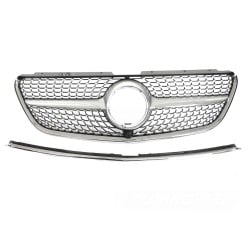 Mercedes Vito W447 2014-2019 - Přední maska DIAMOND STYLE stříbrná s chromem