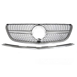 Mercedes V-Class W447 2014-2019 - Přední maska DIAMOND STYLE stříbrná s černým