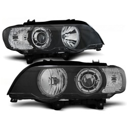 BMW X5 E53 99-03 - přední černá světla ANGEL EYES LED pro xenon