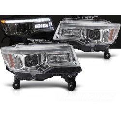 Chrysler Jeep Grand Cherokee 2014-2021 - přední světla chromová TUBE LIGHT SEQ