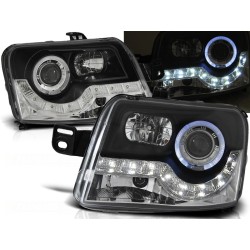 FIAT PANDA 03-12 - přední černá světla ANGEL EYES s LED svícením