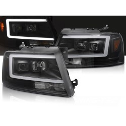 FORD F150 MK 11 2004-2008 - přední světla TUBE LED ČERNÁ