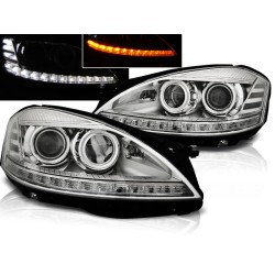 MERCEDES W221 05-09 - přední chrom světla pro xenon s LED svícením