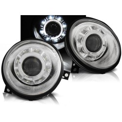 VW LUPO 98-05 - přední chrom světla s LED svícením