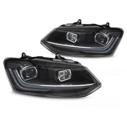 Volkswagen Polo 6R 2009-2017 - Přední LED světla SILVER LINE SEQ DRL