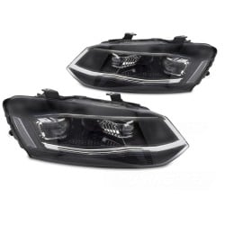 Volkswagen Polo 6R 2009-2017 - Přední LED světla SILVER DRL SEQ
