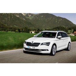 Škoda Superb III  - 3-dílný set lišt do předního nárazníku Laser white (F9F)