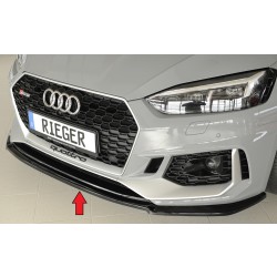 Rieger lipa pod přední nárazník pro Audi RS5 B9, F5 kupé, 03/17-02/20, plast ABS lakovaný do černé lesklé barvy